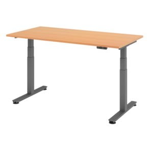 Bureau assis-debout électrique Hammerbacher 160x80cm hêtre hauteur de travail 635-1285 cm VXDSM16/6/G commander à bas prix...