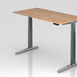 Bureau assis-debout électrique Hammerbacher 160x80cm noyer/graphite poli forme rectangulaire VXBHM16/N/GC prendre à bas prix