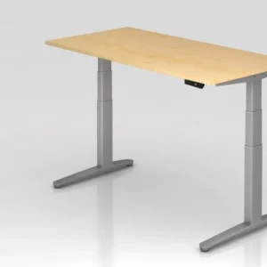 Bureau assis-debout électrique Hammerbacher 160x80cm érable/argent forme rectangulaire VXBHM16/3/SS acquérir à bas prix en...