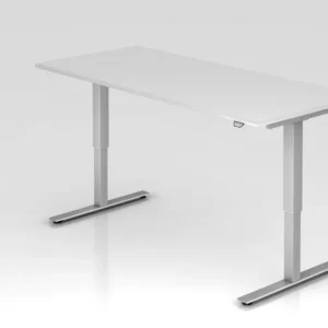 Bureau assis-debout électrique Hammerbacher 180x80cm blanc hauteur de travail 73 - 119 cm VXMST19/W/S obtenir à bas prix