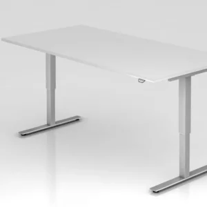 Bureau assis-debout électrique Hammerbacher 200x100cm blanc hauteur de travail 72 - 119 cm VXMST2E/W/S acquérir à bas prix...