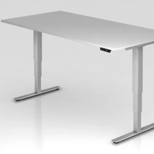 Bureau assis-debout électrique Hammerbacher 200x100cm gris hauteur de travail 635 -1285 cm VXDSM2E/5/S se fournir à bas pr...