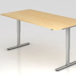 Bureau assis-debout électrique Hammerbacher 200x100cm érable hauteur de travail 72 - 119 cm VXMST2E/3/S se procurer à bas...