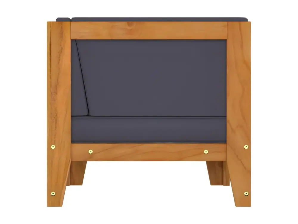 Canapé d'angle sectionnel et coussins gris noir Bois d'acacia