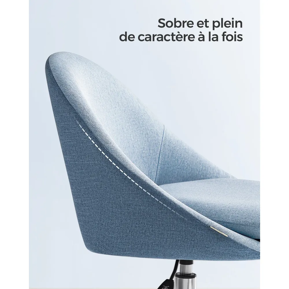 Chaise de bureau fauteuil pivotant siège confort rembourrage en mousse réglable en hauteur pour bureau chambre salle de ré...