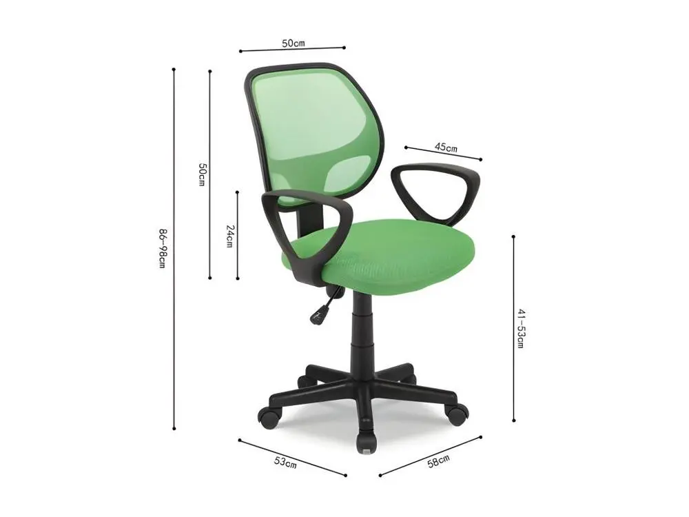 Chaise de bureau IPOLIST Tissu filet vert, idéal pour un bureau confortable et actuel