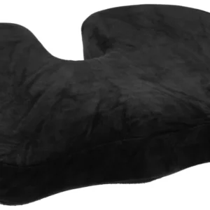 Coussin d’assise ergonomique noir 46 × 36 × 7 cm gel rafraîchissant housse lavable 110 kg 10_0008935 compatible avec la pl...