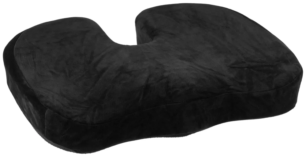 Coussin d’assise ergonomique noir 46 × 36 × 7 cm gel rafraîchissant housse lavable 110 kg 10_0008935 compatible avec la pl...