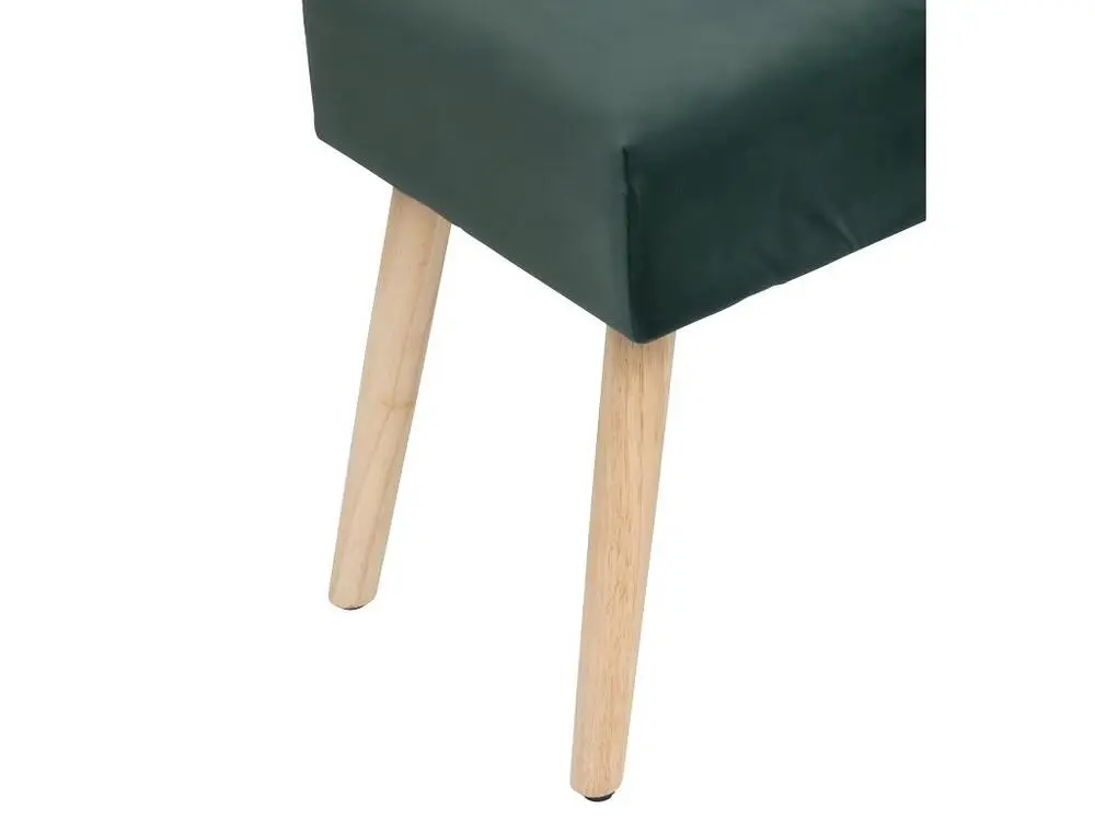 Coussin ergonomique pour Banc d'assise en velours vert cèdre et pieds en bois coloris naturel