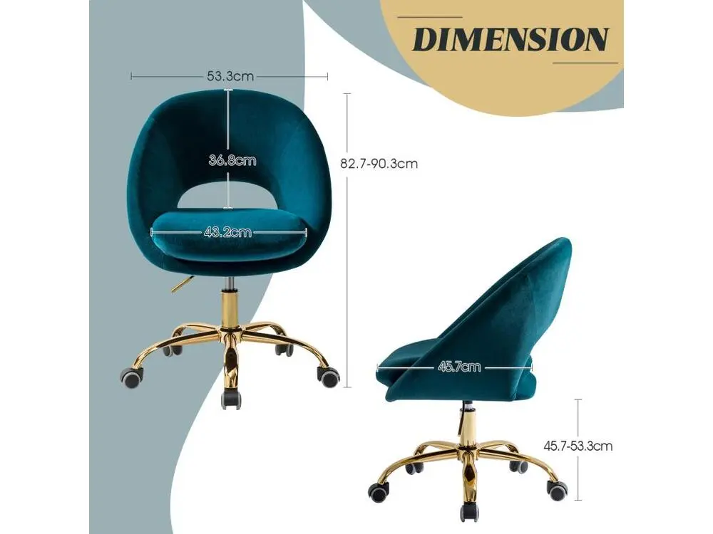 Coussin ergonomique pour Chaise de bureau-Velours-Confortable Siège Ergonomique d'Ordinateur Réglable en Hauteur&...