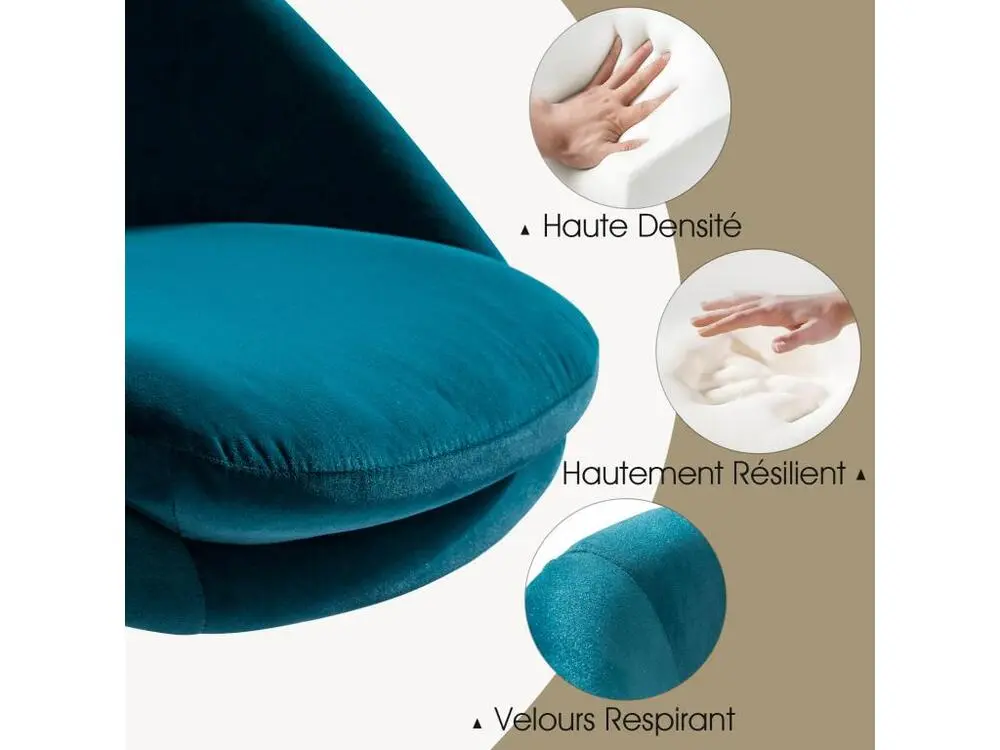 Coussin ergonomique pour Chaise de bureau-Velours-Confortable Siège Ergonomique d'Ordinateur Réglable en Hauteur&...