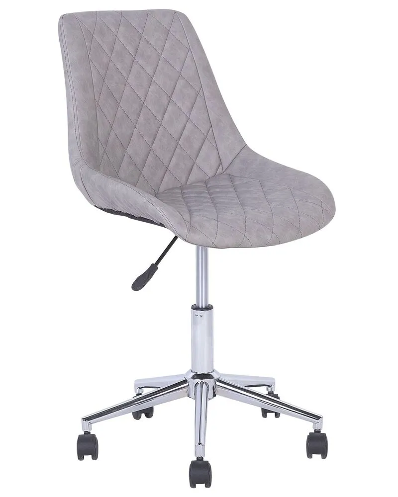 Desk Chair Faux En cuir souple Light Grey MARIBEL