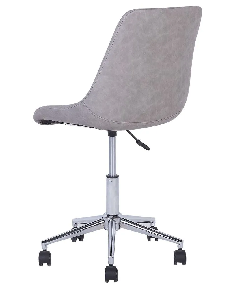 Desk Chair Faux En cuir souple Light Grey MARIBEL