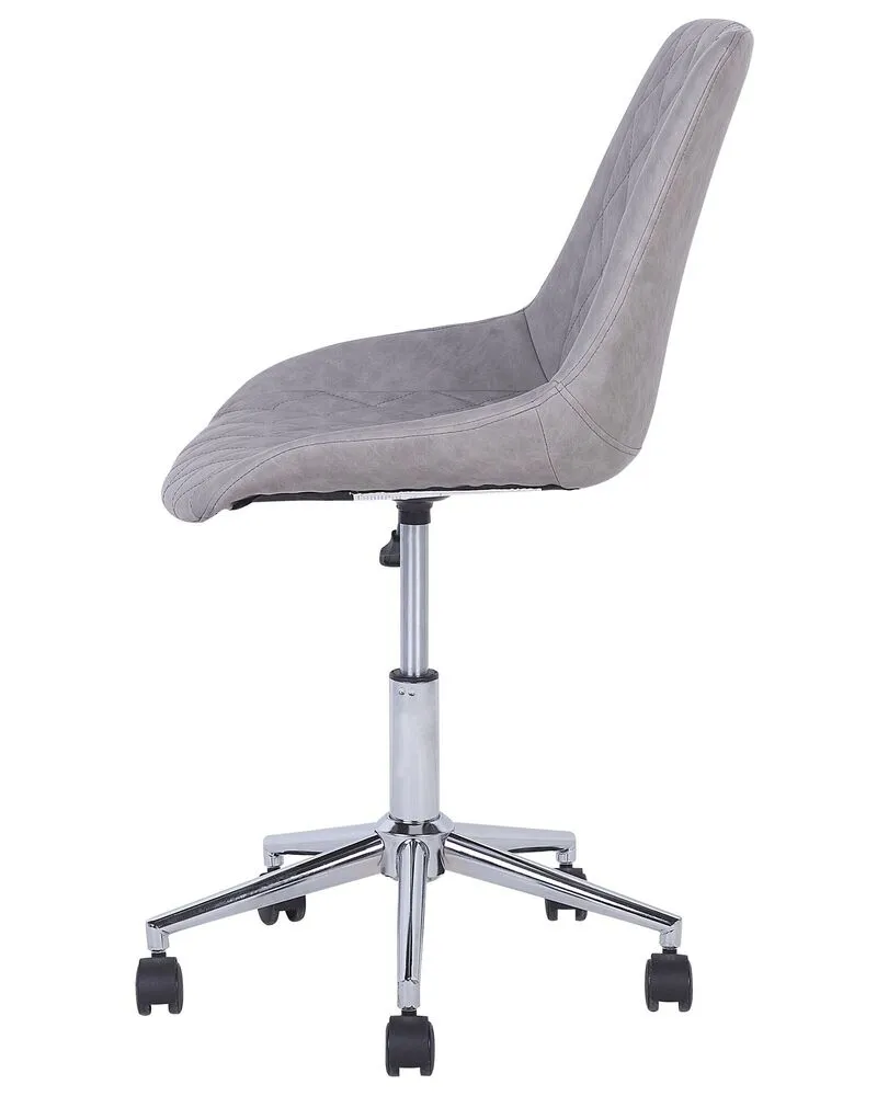 Desk Chair Faux En cuir souple Light Grey MARIBEL