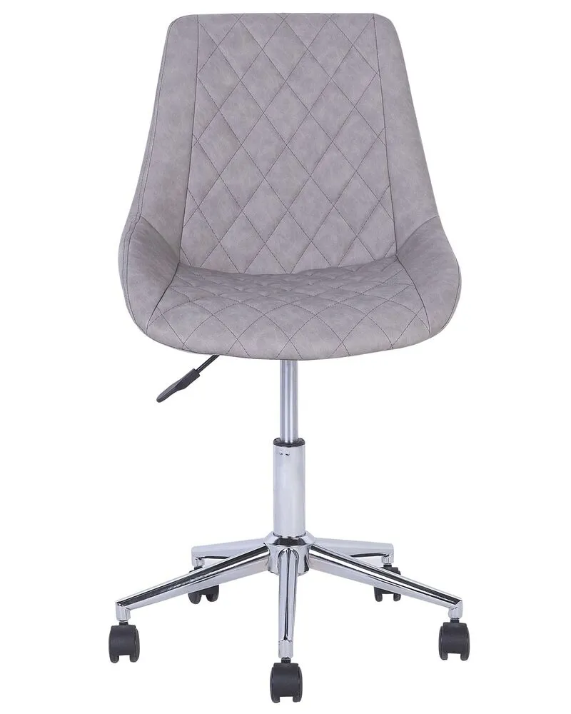 Desk Chair Faux En cuir souple Light Grey MARIBEL