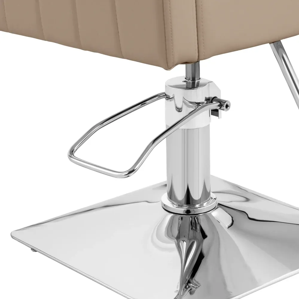 Fauteuil de coiffure professionnel avec repose-pieds hauteur d'assise 45-55 cm 150 kg acier mousse crème 14_0008981