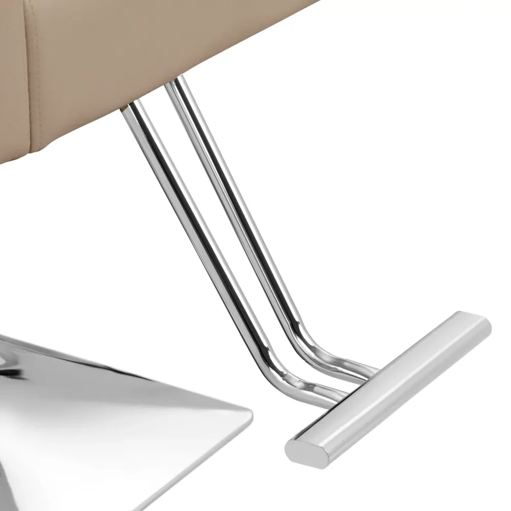 Fauteuil de coiffure professionnel avec repose-pieds hauteur d'assise 45-55 cm 150 kg acier mousse crème 14_0008981