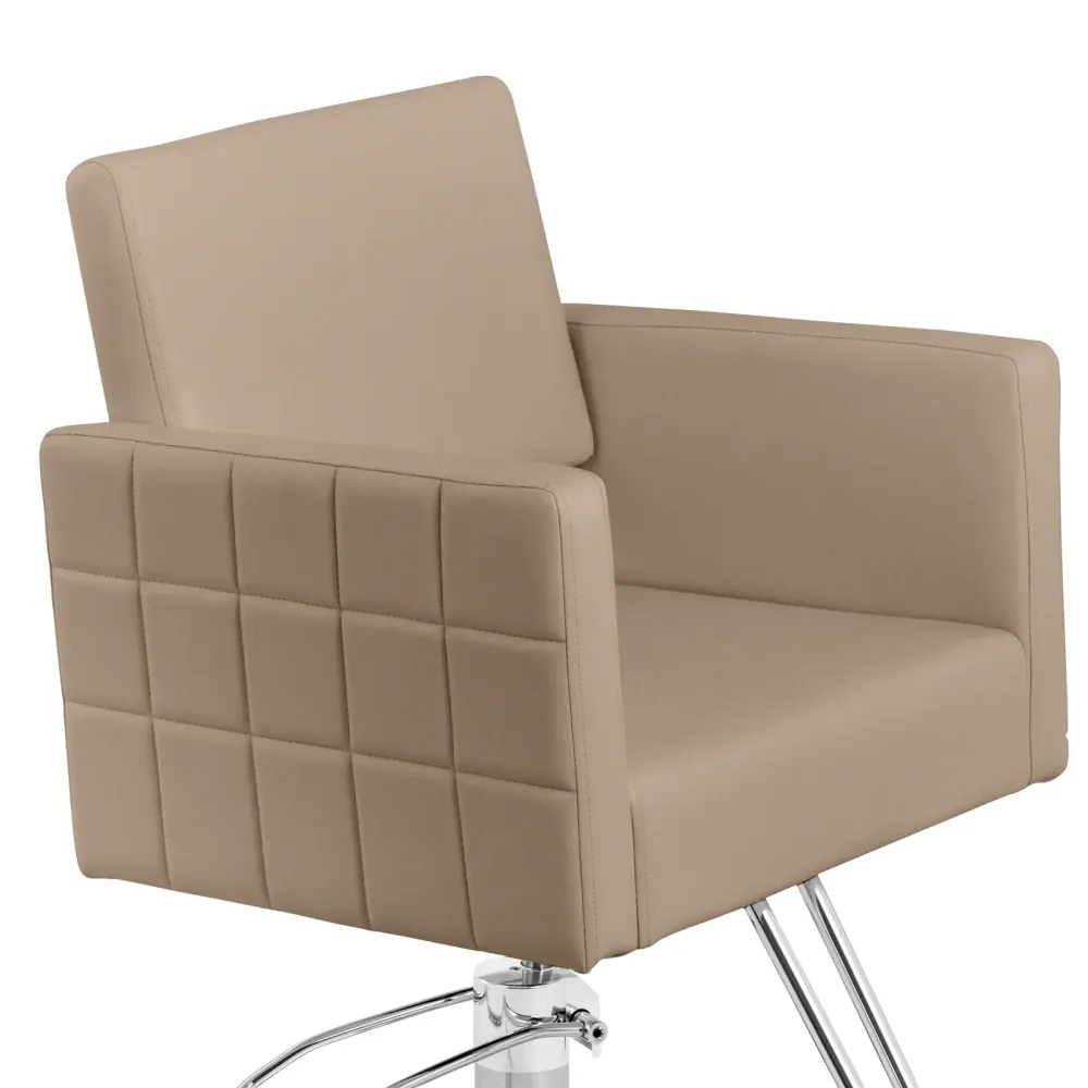 Fauteuil de coiffure professionnel avec repose-pieds hauteur d'assise 45-55 cm 150 kg acier mousse crème 14_0008981