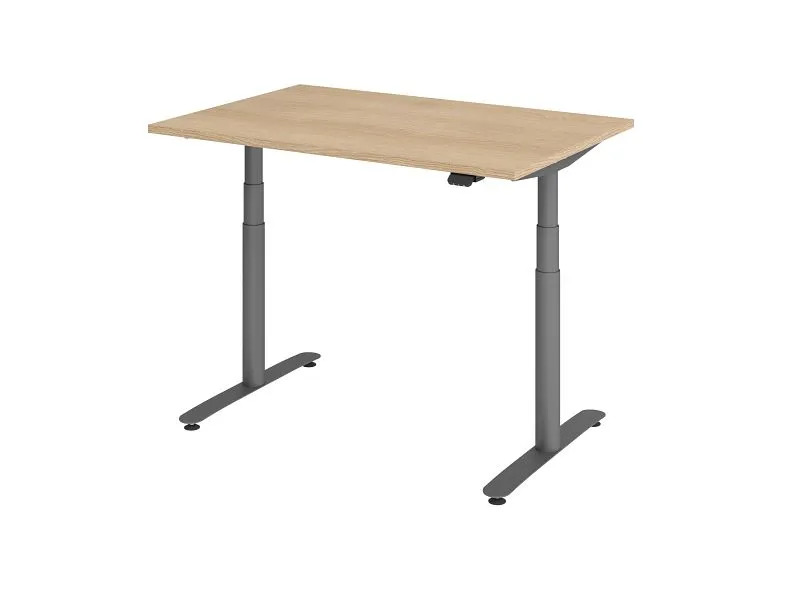 Hammerbacher bureau assis-debout électrique 120x80cm chêne/graphite VXDLR12/E/G obtenir à bas prix