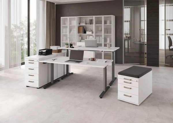 Hammerbacher bureau assis-debout électrique 160x80cm blanc/graphite VXDLR16/W/G prendre à bas prix