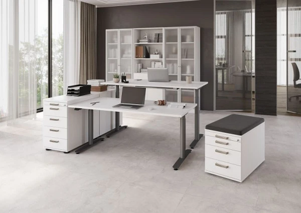 Hammerbacher bureau assis-debout électrique 160x80cm blanc/graphite VXDLR16/W/G prendre à bas prix