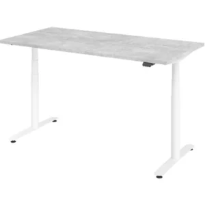 Hammerbacher bureau assis-debout électrique 160x80cm béton/blanc VXDLR16/M/W choisir à bas prix