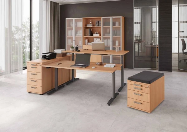 Hammerbacher bureau assis-debout électrique 160x80cm hêtre/graphite VXDLR16/6/G se fournir à bas prix