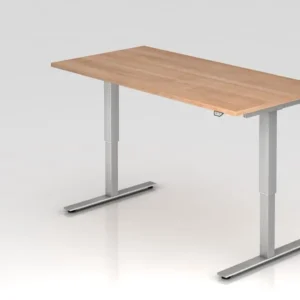 Hammerbacher bureau assis-debout électrique 160x80cm noyer hauteur de travail 73 - 119 cm VXMST16/N/S acquérir à bas prix