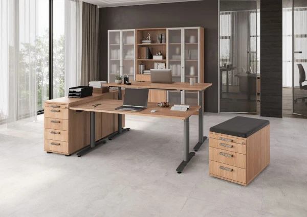 Hammerbacher bureau assis-debout électrique 160x80cm noyer/graphite VXDLR16/N/G acquérir à bas prix