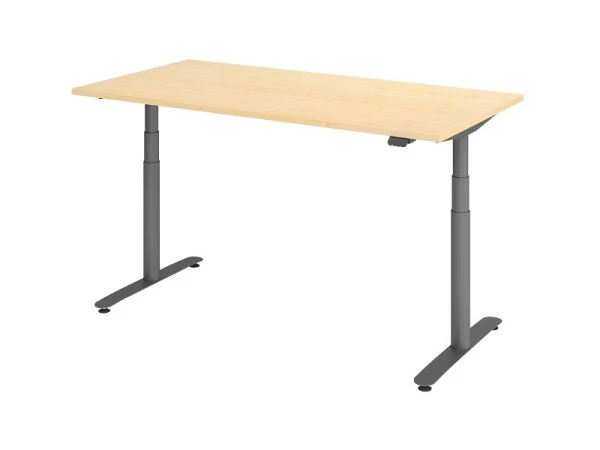 Hammerbacher bureau assis-debout électrique 160x80cm érable/graphite VXDLR16/3/G choisir à bas prix