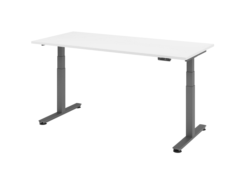Hammerbacher bureau assis-debout électrique 180x80cm blanc VXDSM19/W/G commander à bas prix