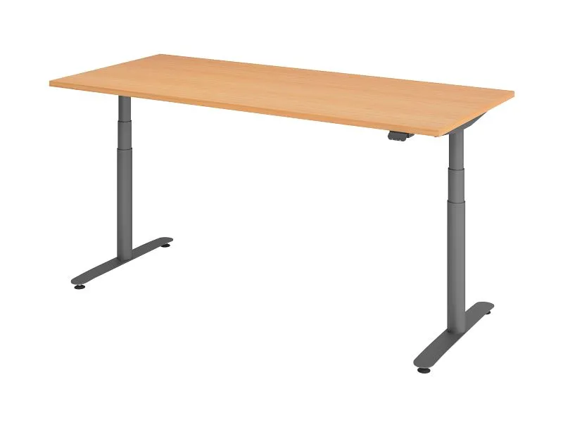 Hammerbacher bureau assis-debout électrique 180x80cm hêtre/graphite VXDLR19/6/G choisir à bas prix (Lot de 4)