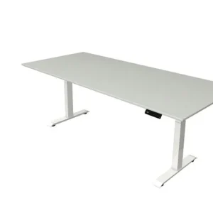 Kerkmann table debout/assise Move 4 neuf 225 x 100 cm cadre blanc plateau gris évident 10091111 acheter à bas prix