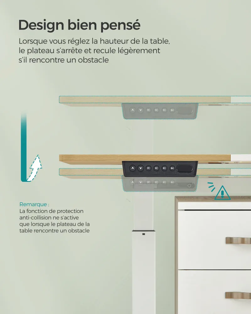 Kit d'assemblage pour Bureau assis debout électrique 70 x 160 x (72-120) cm table réglable en hauteur mémoire 4 hauteurs p...