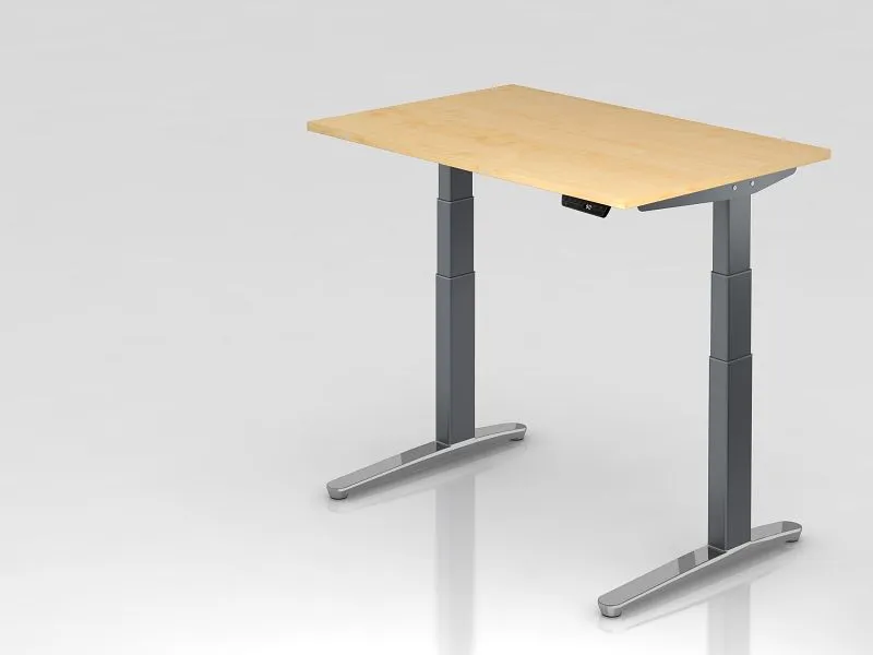 Kit d'assemblage pour Bureau assis-debout électrique Hammerbacher 120x80cm érable/graphite poli forme rectangulaire VXBHM1...