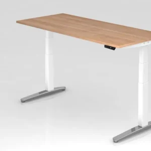Pieds antidérapants pour Bureau assis-debout électrique Hammerbacher 180x80cm noyer/blanc poli forme rectangulaire VXBHM19...