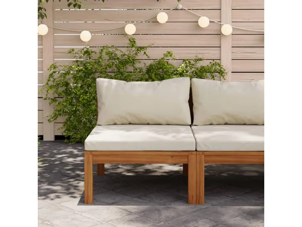 Pieds antidérapants pour Canapé de milieu sectionnel avec coussin blanc crème Acacia