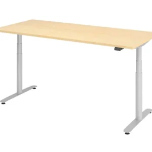 Équipement de Bureau Ergonomique Hammerbacher bureau assis-debout électrique 180x80cm érable/argent VXDLR19/3/S obtenir à...