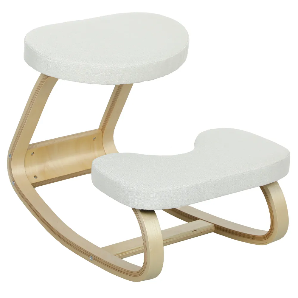 Siège assis genoux, siège ergonomique en bois à bascule, chaise à genoux pour bureau à domicile, améliorer la posture, mau...