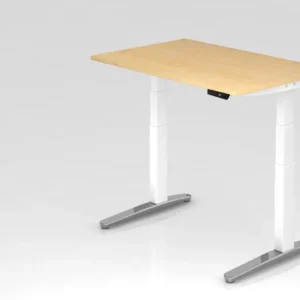 Support réglable pour Bureau assis-debout électrique Hammerbacher 120x80cm érable/blanc poli forme rectangulaire VXBHM12/3...