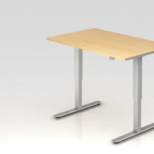 Support réglable pour Bureau assis-debout électrique Hammerbacher 120x80cm érable hauteur de travail 73 - 119 cm VXMST12/3...
