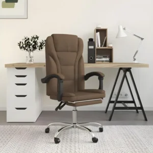 Support réglable pour Fauteuil inclinable de bureau Marron Tissu