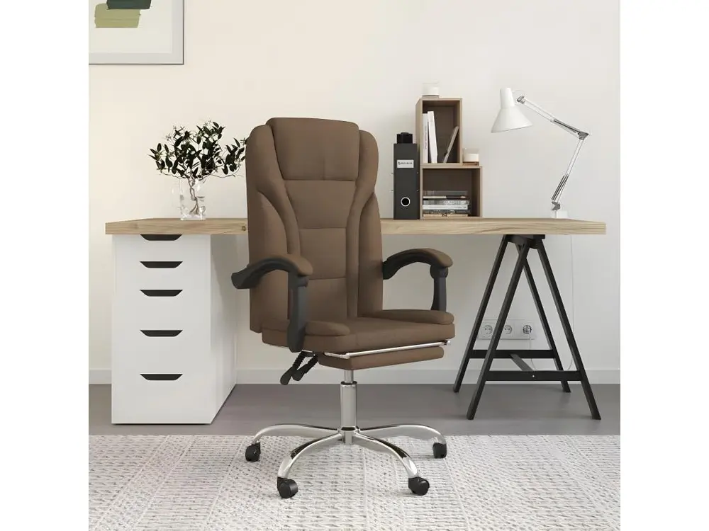 Support réglable pour Fauteuil inclinable de bureau Marron Tissu