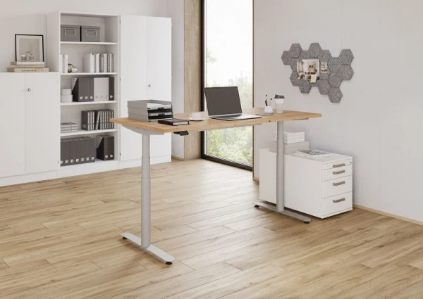 Support réglable pour Hammerbacher bureau assis-debout électrique 160x80cm chêne noueux/argent VXDLR16/R/S prendre à bas prix