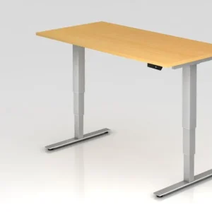 Système de suspension Bureau assis-debout Hammerbacher électrique 160x80cm hêtre hauteur de travail 635 -1285 cm VXDSM16/6...