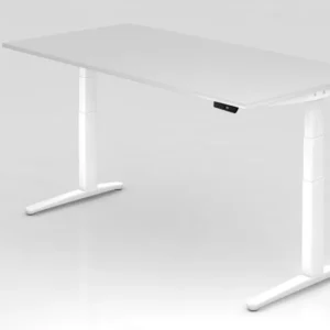 Système de suspension Bureau assis-debout électrique Hammerbacher 200x100cm blanc/blanc forme rectangulaire VXBHM2E/W/WW a...