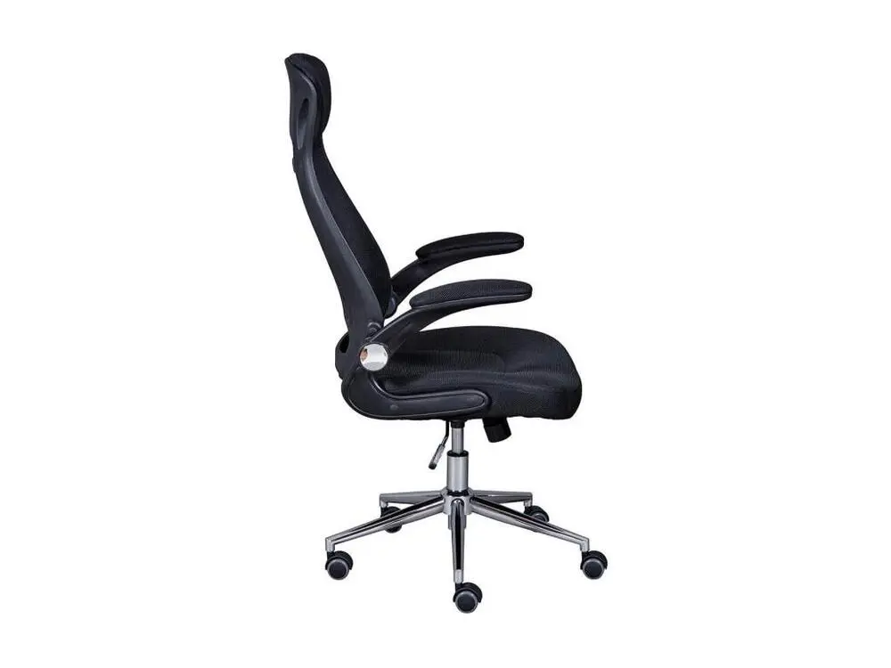 WALTUS - Fauteuil de Bureau Tissu Maillage Noir et Appui-Tête Pieds Chromés compatible avec la plupart des bureaux