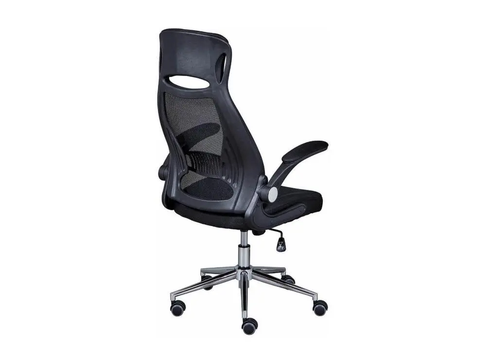 WALTUS - Fauteuil de Bureau Tissu Maillage Noir et Appui-Tête Pieds Chromés compatible avec la plupart des bureaux