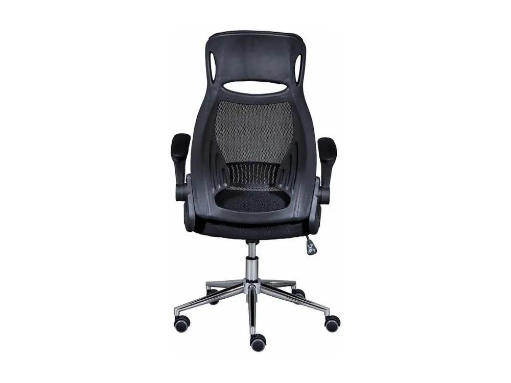 WALTUS - Fauteuil de Bureau Tissu Maillage Noir et Appui-Tête Pieds Chromés compatible avec la plupart des bureaux