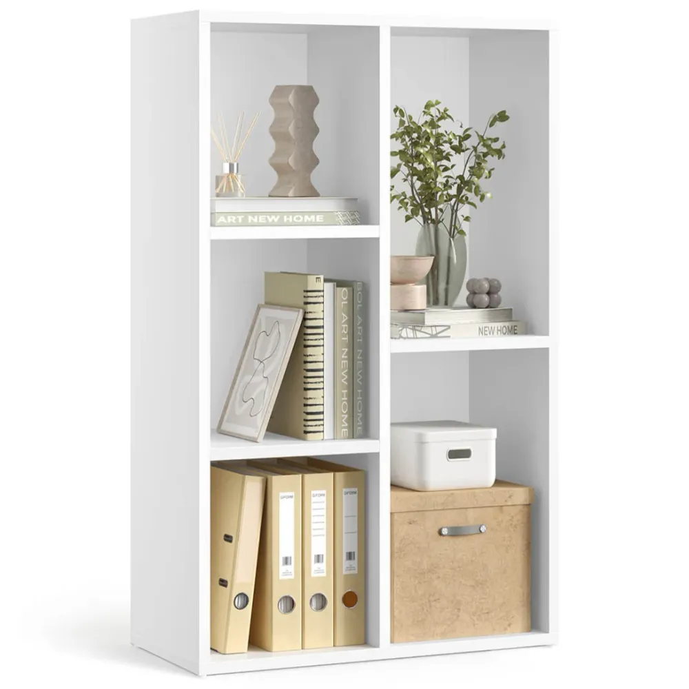 Bibliothèque à 5 casiers étagère de rangement colonne de rangement dimensions 50 x 24 x 80 cm blanc 12_0004197